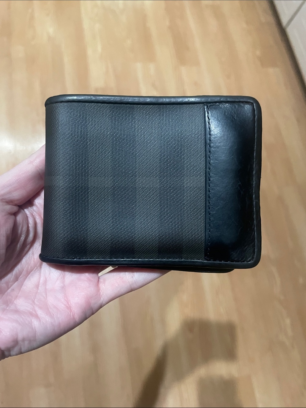 Burberry Charcoal Gray Classic Check Wallet (rehab wallet)
